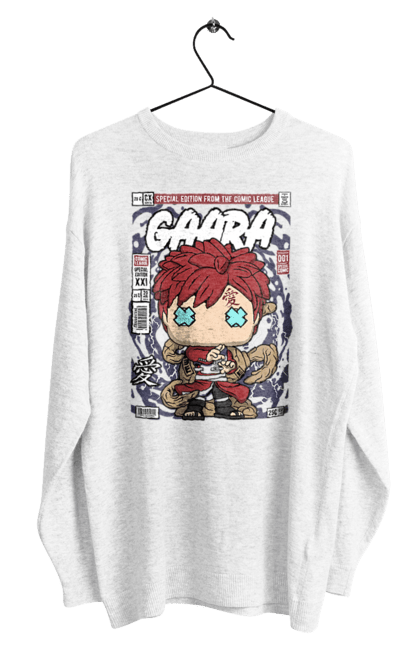 Світшот чоловічий з принтом "Gaara". Boruto, аніме, гаара, комікси, манга, наруто. Funkotee