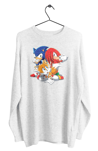 Світшот чоловічий з принтом "СОНИК". Game, sega, shadow, shadow the hedgehog, sonic, sonic the hedgehog, sonic x, ежик, игра, монетки, сега, соник, шедов. CustomPrint.market