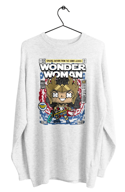 Світшот чоловічий з принтом "Wonder Woman". Womder, герой, жінка, комікси, комікси dc, чудова жінка. Funkotee