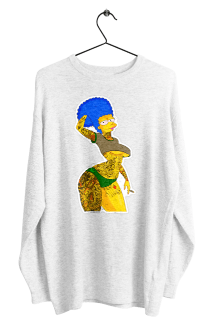 Світшот чоловічий з принтом "Мардж Сімпсон". Marge, simpson, мардж, мультфільм, сімпсон. CustomPrint.market