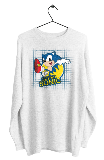 Світшот чоловічий з принтом "Сонік". Sega, sonic, sonic the hedgehog, відеогра, комікс, мульстеріал, сонік, талисман. CustomPrint.market