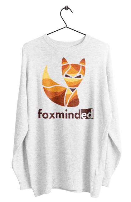 Світшот чоловічий з принтом "Logo FoxmindEd". Foxminded, лиса, логотип. Магазин фірмового мерчу компанії FoxmindEd