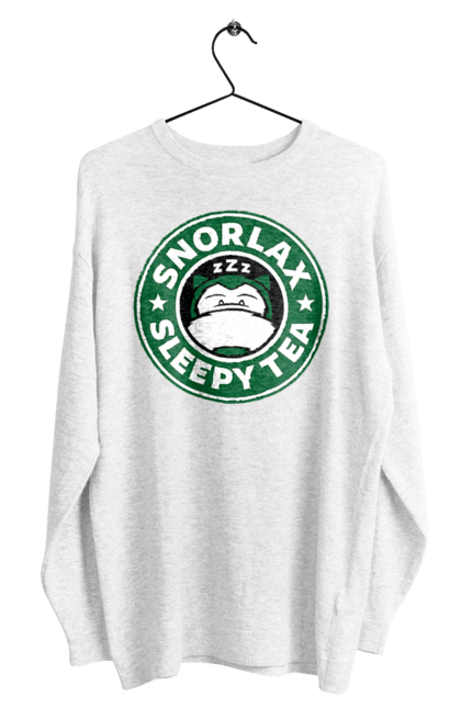 Світшот чоловічий з принтом "Starbucks Снорлакс". Кава, логотип, покемон, снорлакс, старбакс, чай. ART принт на футболках