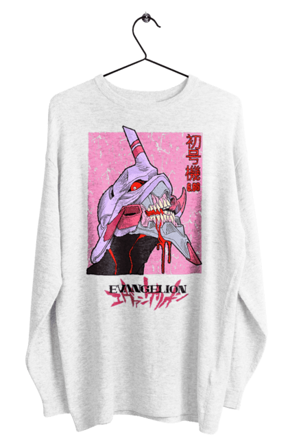 Світшот чоловічий з принтом "Євангеліон". Neon genesis evangelion, nerv, аніме, єва, євангеліон, манга, серіал. CustomPrint.market