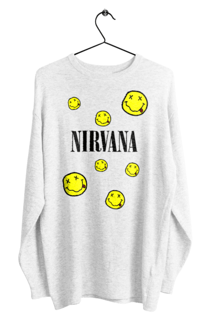 Світшот чоловічий з принтом "Нірвана". Nirvana, альтернативний рок, гранж, курт кобейн, нірвана, панк рок, рок група, хард рок. futbolka.stylus.ua