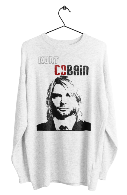 Світшот чоловічий з принтом "Курт Кобейн". Cobain, kurt, kurt cobain, nirvana, гурт, кобейн, курт, курт кобейн, музика, нірвана, рок. futbolka.stylus.ua