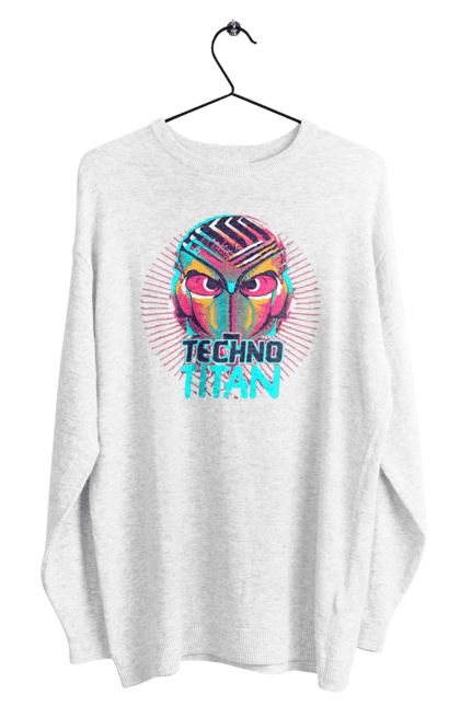 Світшот чоловічий з принтом "Techno Titan (ver 2)". Диджей, клуб, музика, стиль, техно. CustomPrint.market