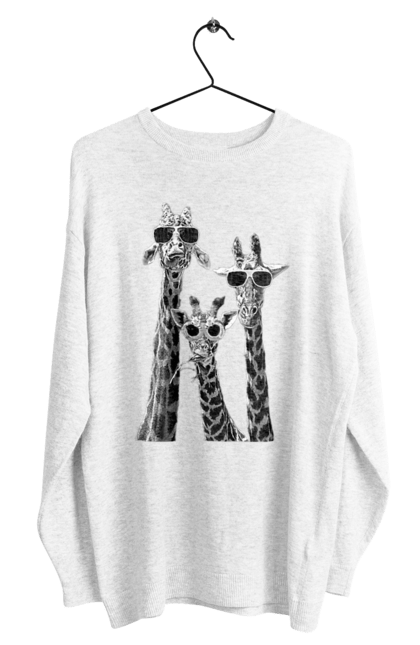 Світшот чоловічий з принтом "Тріо на чилі". Жираф, жираф в окулярах, замовити, іржака, літня футболка, літо, ми на чилі, на чилі, найкращий тренд, позитив, розслабився, сонцезахисні окуляри, стебло, три жирафи, шия. ART принт на футболках