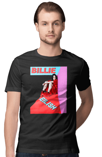 Футболка чоловіча з принтом "Біллі Айліш". Біллі айліш, логотип біллі айліш, принт біллі айліш, співачка біллі айліш. futbolka.stylus.ua