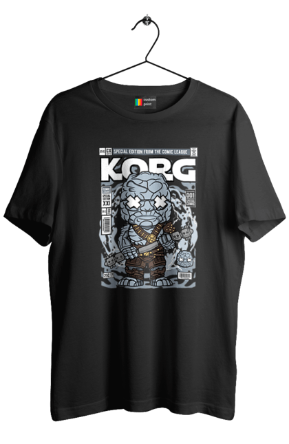 Футболка чоловіча з принтом "Korg Ragnarok". Korg, korg ragnarok, дивуватися, евангерс, комікси, простір, рагнарок, тор. Funkotee