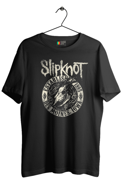 Футболка чоловіча з принтом "Slipknot". Slipknot, група, музика, ню-метал, спід метал, хард рок, хеві метал. CustomPrint.market