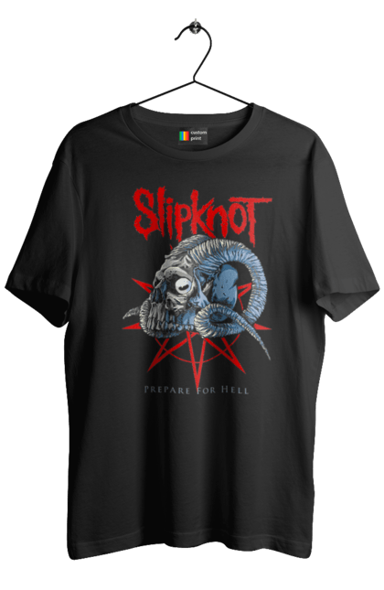 Футболка чоловіча з принтом "Slipknot". Slipknot, група, музика, ню-метал, спід метал, хард рок, хеві метал. futbolka.stylus.ua