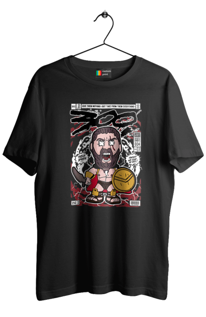 Футболка чоловіча з принтом "Leonidas 300". 300, леонід, леонід 300, спарта. Funkotee
