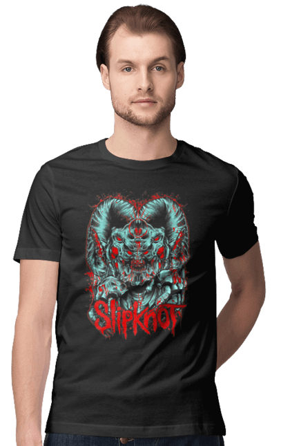 Футболка чоловіча з принтом "Slipknot". Slipknot, група, музика, ню-метал, спід метал, хард рок, хеві метал. CustomPrint.market