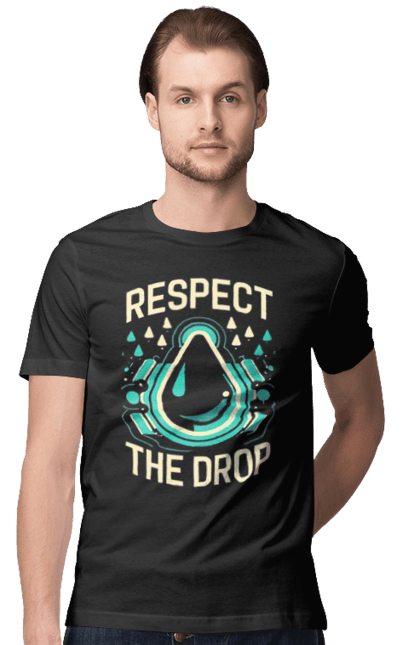 Футболка чоловіча з принтом "Respect the Drop". Діджей, мода, музика, стиль, техно. futbolka.stylus.ua