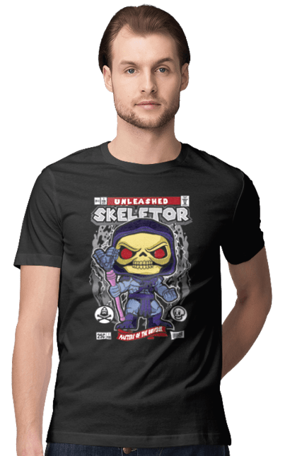 Футболка чоловіча з принтом "Skeletor". Він чоловік, скелетор, фільм. Funkotee