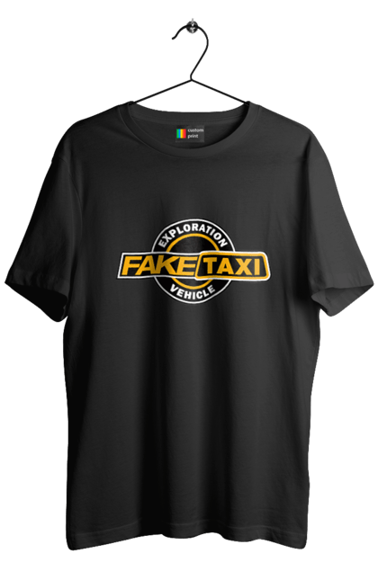 Футболка чоловіча з принтом "Fake taxi". Fake taxi, porn hub, зсу, порно хаб, порнохаб, прапор, приколы, фак такси, фак таксі, фейк такси. ART принт на футболках