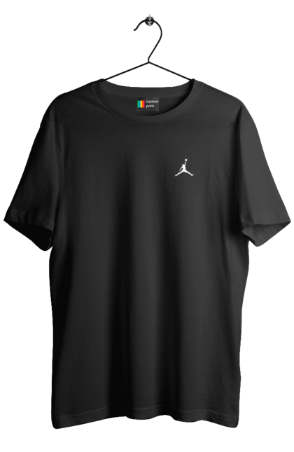 Акційна чоловіча футболка з принтом "Jordan білий в куту". Jordan, баскетбол, кільце, м`яч. CustomPrint.market