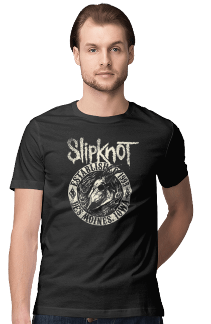 Футболка чоловіча з принтом "Slipknot". Slipknot, група, музика, ню-метал, спід метал, хард рок, хеві метал. futbolka.stylus.ua
