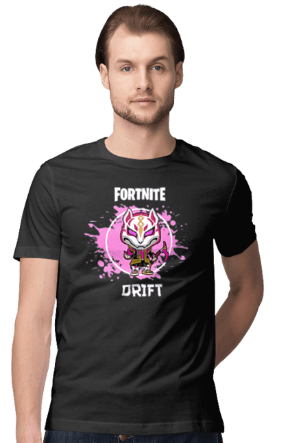 Футболка чоловіча з принтом "Фортнайт Дріфт". Drift, epic games, fortnite, rpg, гра, дріфт, симулятор, фортнайт, шутер. CustomPrint.market