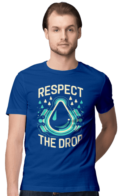 Футболка чоловіча з принтом "Respect the Drop". Діджей, мода, музика, стиль, техно. CustomPrint.market