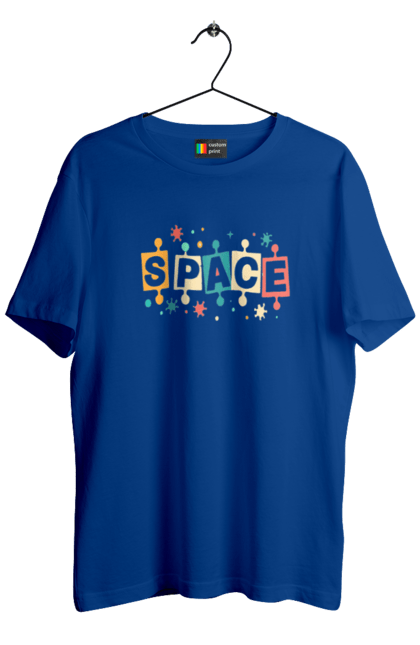 Футболка чоловіча з принтом "SPACE". Дизайн, космос, мода, стиль, тенденція. CustomPrint.market