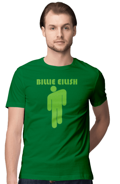 Футболка чоловіча з принтом "Billie Eilish". Активістка, біллі айліш, мизукант, права, співачка, тварини. ART принт на футболках