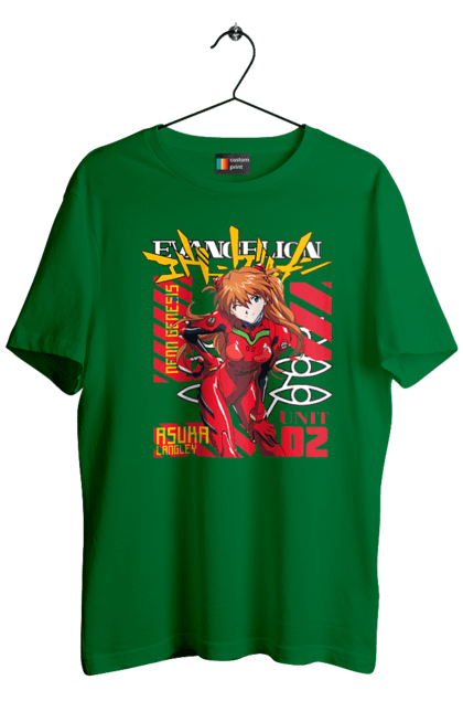 Футболка чоловіча з принтом "Evangelion". Аніме, єва, євангеліон, манга, нерв. Funkotee