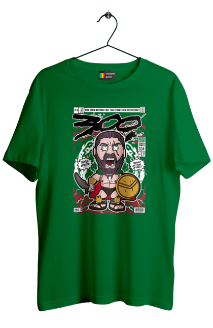 Футболка чоловіча з принтом "Leonidas 300". 300, леонід, леонід 300, спарта. Funkotee