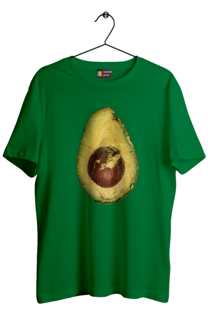 Футболка чоловіча з принтом "Спіле авокадо". Авокадо, їжа, овоч, фрукт, ягода. CustomPrint.market