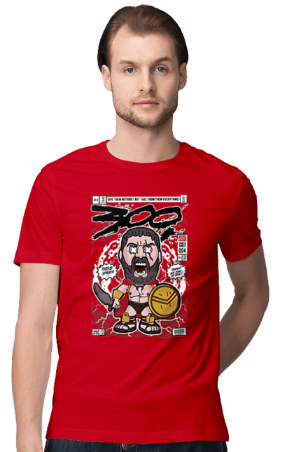 Футболка чоловіча з принтом "Leonidas 300". 300, леонід, леонід 300, спарта. Funkotee