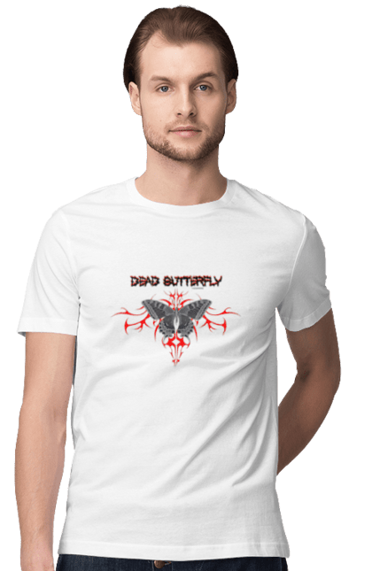 Футболка чоловіча з принтом "Dead Butterfly". Грандж, мертвий, метал, метелик, рок, треш. CustomPrint.market