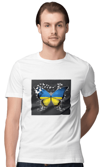 Футболка чоловіча з принтом "Метелик". Купити, метелик, мода, новинка, подарунок. CustomPrint.market