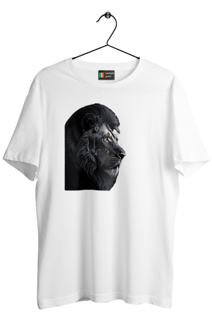 Футболка чоловіча з принтом "Величне обличчя лева". Величний лев, лев, обличчя лева. CustomPrint.market