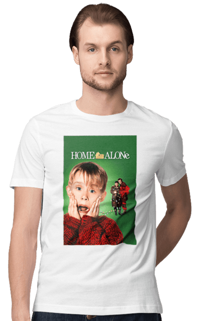 Футболка чоловіча з принтом "Сам удома". 90s, comedy, film, kevin, movie, retro. ART принт на футболках