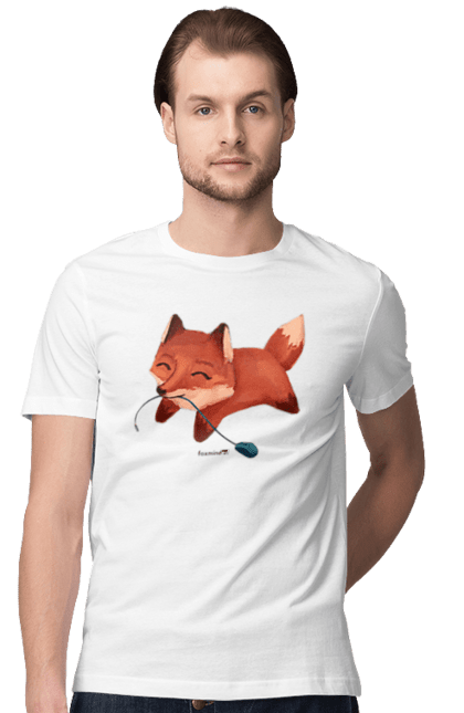 Футболка чоловіча з принтом "Лисиця з мишкою". Foxminded, лисиця, мишка. Магазин фірмового мерчу компанії FoxmindEd