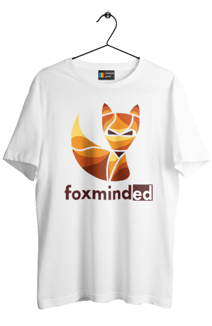 Футболка чоловіча з принтом "Logo FoxmindEd". Foxminded, лиса, логотип. Магазин фірмового мерчу компанії FoxmindEd