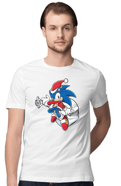 Футболка чоловіча з принтом "Сонік (11)". Sega, shadow, sonic, sonic x, гра, ежик, игра, їжачок, наклз, сега, скорость, соник, сонік, сього, тейлз, швидкість, шедоу. CustomPrint.market