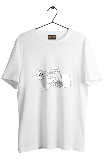 Футболка чоловіча з принтом "Собака програміст". Angular, c, css, html, it, javascript, jquery, php, python, react, svelt, vue, айтишник, айті, гумор, код, кодувати, прогер, програміст, програмісти, ти ж, ти ж програміст, тиж програміст. CustomPrint.market