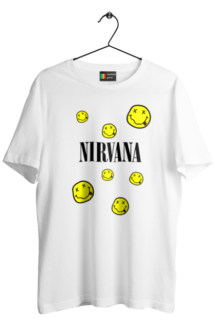 Футболка чоловіча з принтом "Нірвана". Nirvana, альтернативний рок, гранж, курт кобейн, нірвана, панк рок, рок група, хард рок. futbolka.stylus.ua