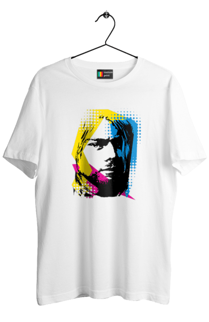 Футболка чоловіча з принтом "Курт Кобейн". Cobain, kurt, kurt cobain, nirvana, гурт, кобейн, курт, курт кобейн, музика, нірвана, рок. CustomPrint.market