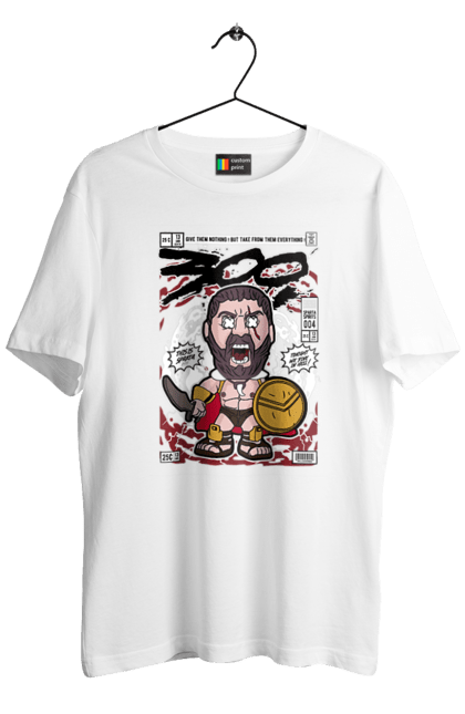 Футболка чоловіча з принтом "Leonidas 300". 300, леонід, леонід 300, спарта. Funkotee