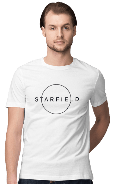 Футболка чоловіча з принтом "Старфілд". Гра старфілд, логотип старфілд, старфілд. CustomPrint.market
