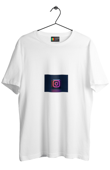 Футболка чоловіча з принтом "Instagram". Instagram, internet, инстаграмм, квадрат, соцсети. CustomPrint.market