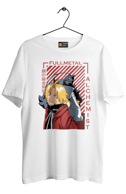 Футболка чоловіча з принтом "Сталевий Алхімік". Fullmetal alchemist, альфонс елрік, аніме, едвард елрік, комедія, манга, ранобе, сталевий алхімік, стімпанк. futbolka.stylus.ua