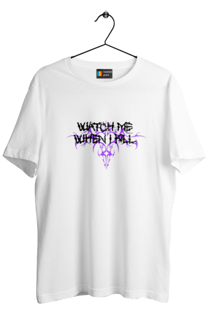 Футболка чоловіча з принтом "Watch Me". Готика, метал, напис, рок, страшний, цитата. CustomPrint.market