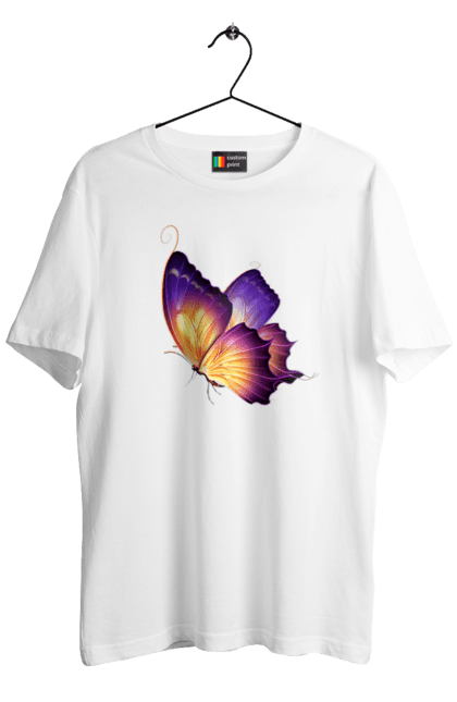 Футболка чоловіча з принтом "Фіолетовий метелик". Метелик, фіолетова метелик. CustomPrint.market