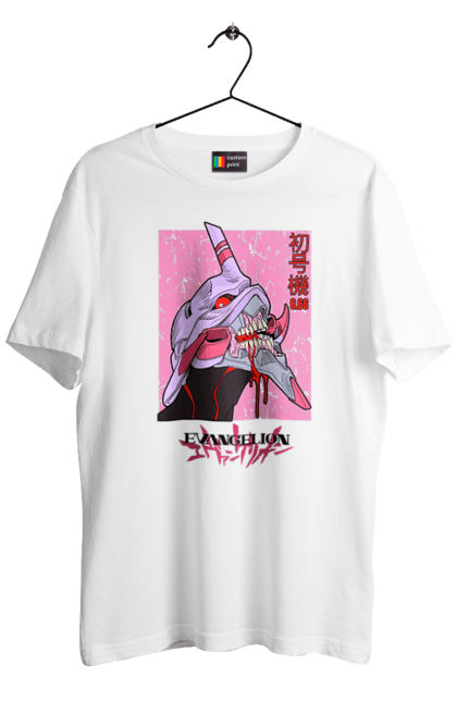 Футболка чоловіча з принтом "Євангеліон". Neon genesis evangelion, nerv, аніме, єва, євангеліон, манга, серіал. CustomPrint.market