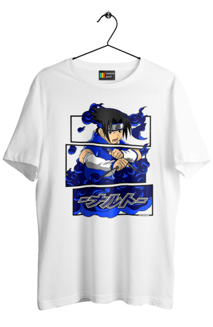 Футболка чоловіча з принтом "Наруто Саске Учіха". Naruto, sasuke, sasuke uchiha, аніме, команда 7, команда номер 7, манга, наруто, саске, саске учіха. futbolka.stylus.ua