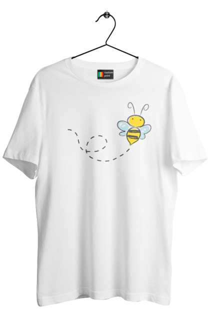 Футболка чоловіча з принтом "Бджілка метелик". Бджілка, дитяча, дівчинка, метелик, футболка. CustomPrint.market
